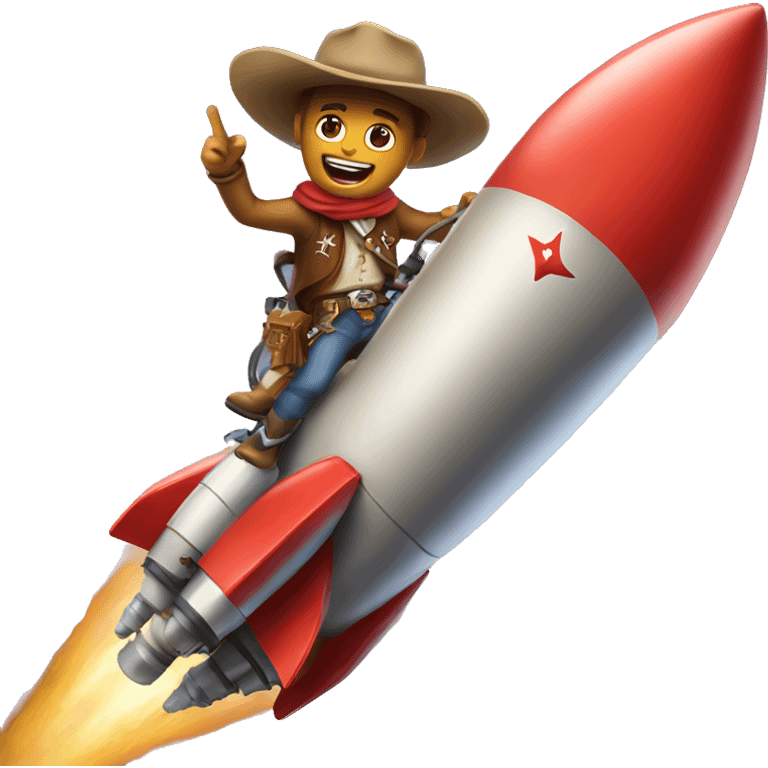 cowboy riding a rocket emoji