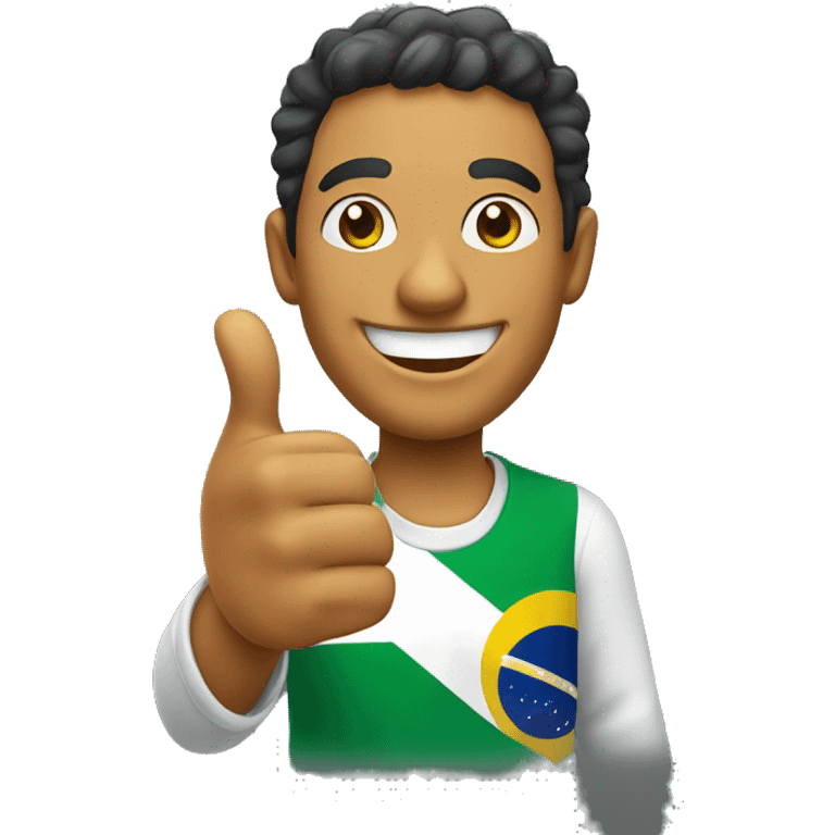 Smiling Brazilian man showing thumbs up  emoji