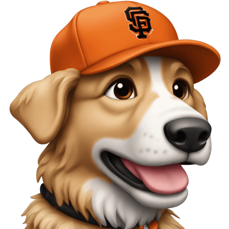 Austrian shepherd in sf giants hat emoji