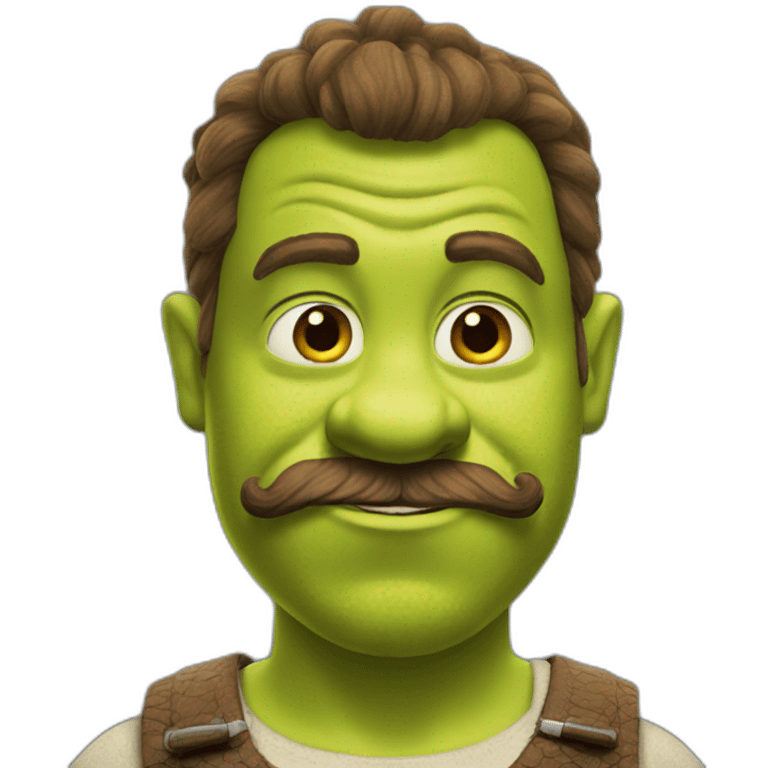 Shrek with mustache emoji