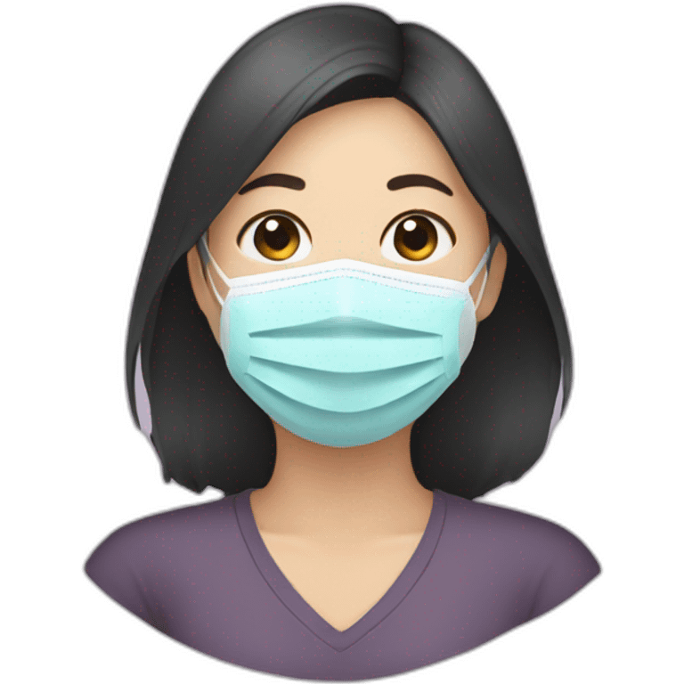 ASIAN WOMAN WITH KN95 MASK emoji