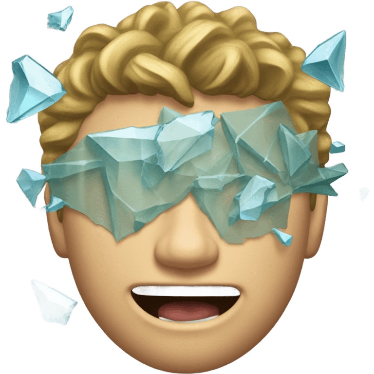 give me a small broken glass emoji like the one in words on baggroom walls emoji