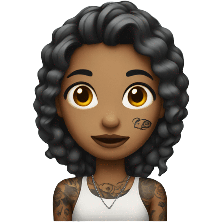 Girl with tattoos emoji