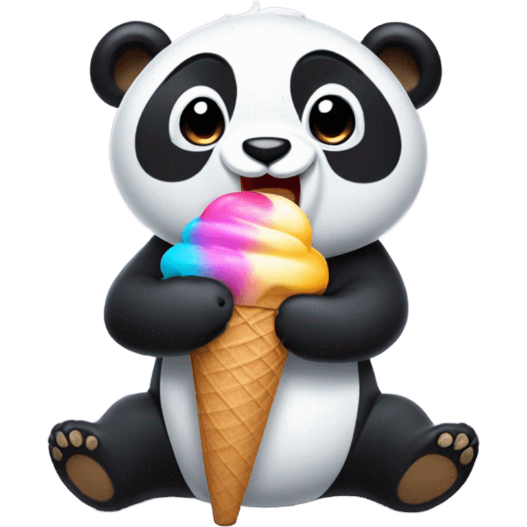 Panda eating ice cream emoji