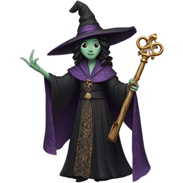 witch holding big key emoji