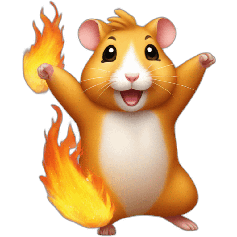 hamster on fire enjoying dance emoji