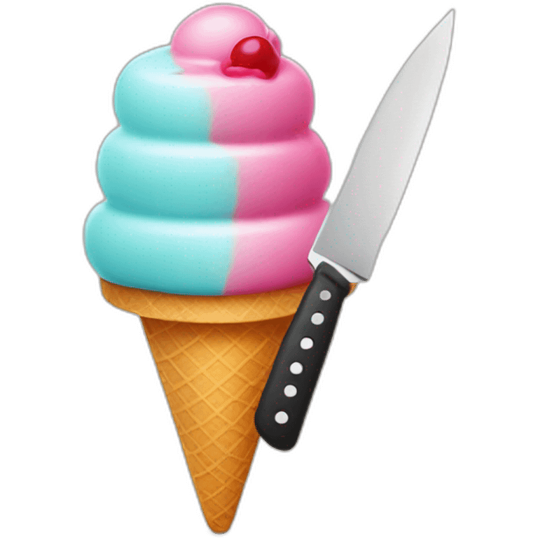 Icecream and knife emoji