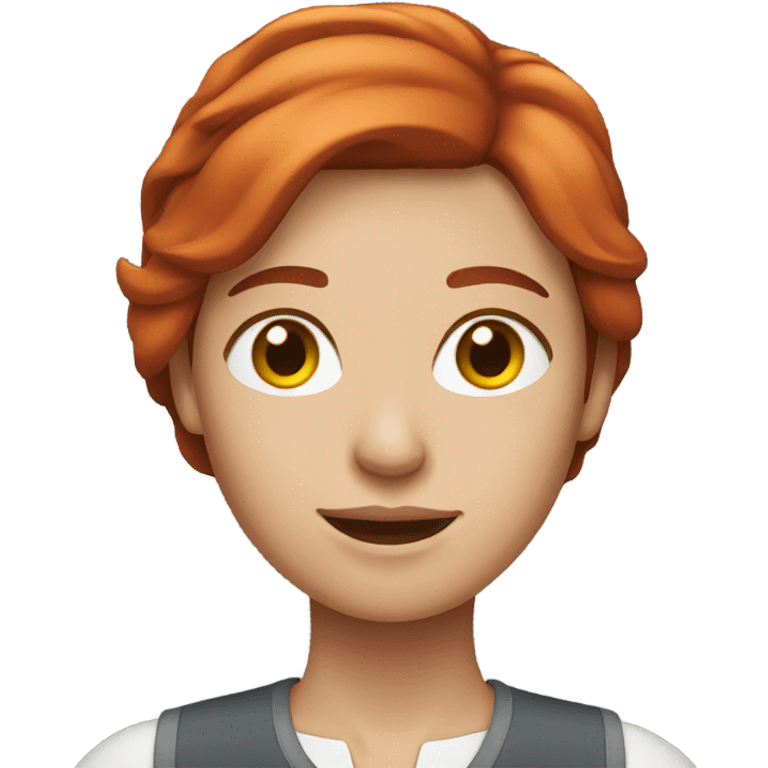 medium red hair woman working emoji