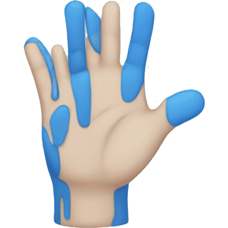 blue hand emoji