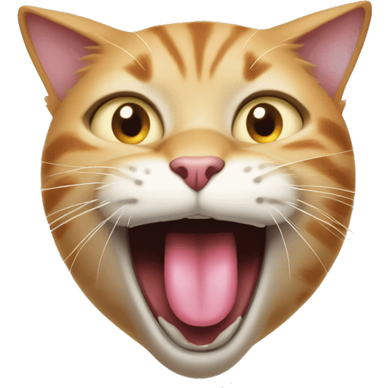 Cat with mouth open with tounge emoji