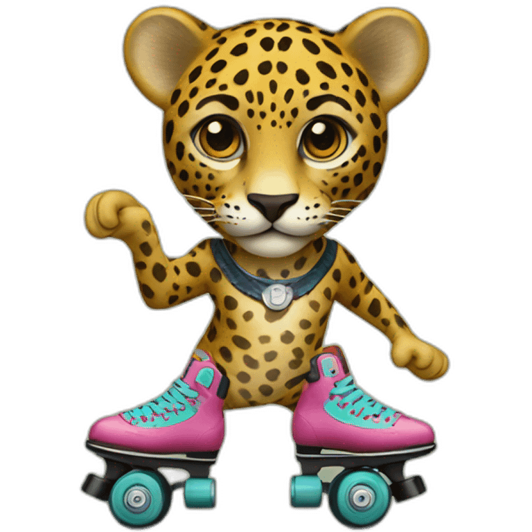 Jaguar with roller skate emoji