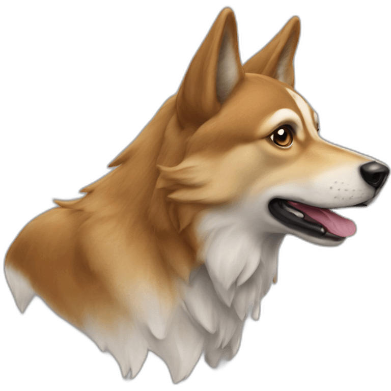 Chien sur un loup emoji