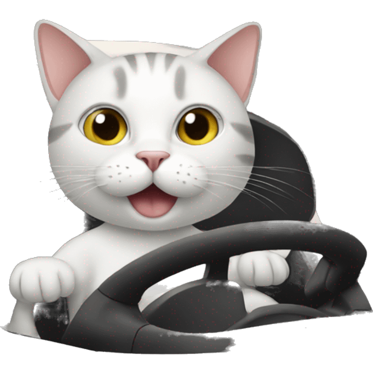 Cat driving a car emoji