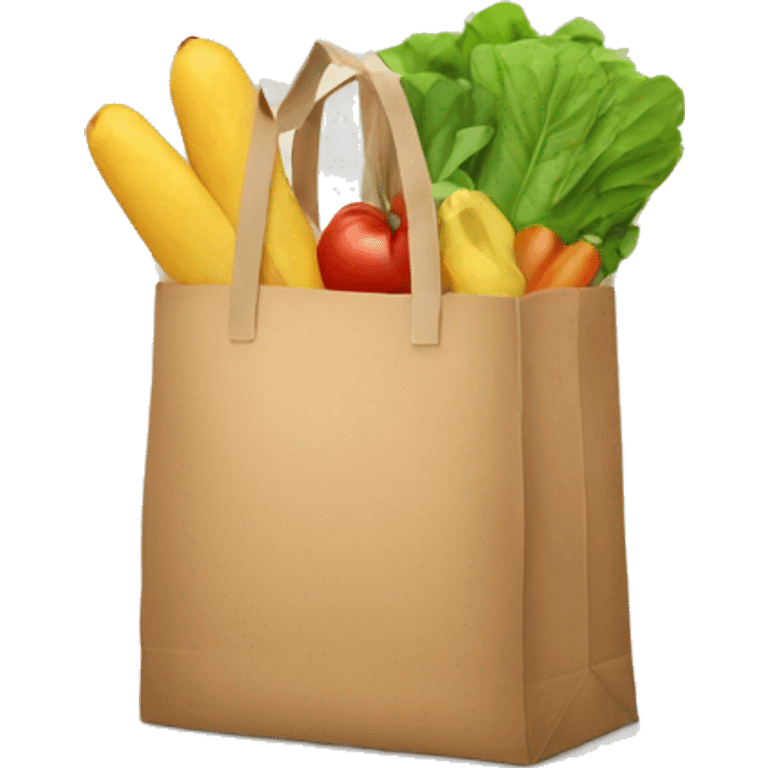 Grocery bag with food emoji