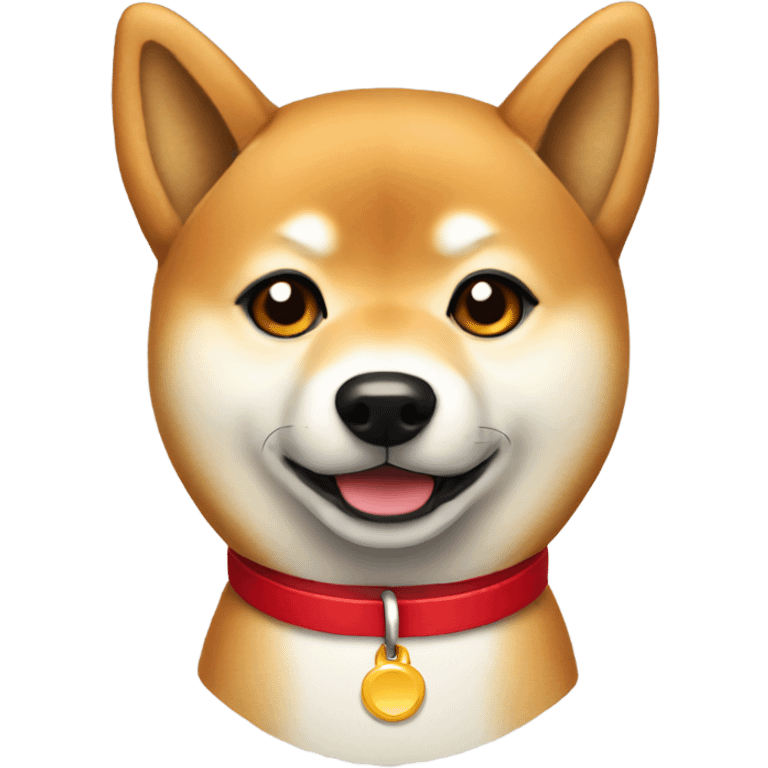 shiba inu with red collar emoji