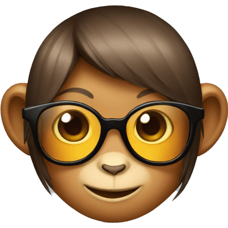 Girl monkey with sunglasses emoji