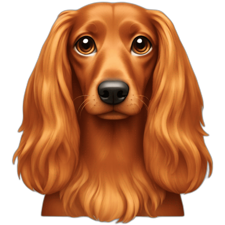 Orange teckel dog with long hair emoji