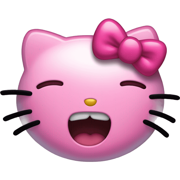 Hello kitty crying with laughter pink  emoji