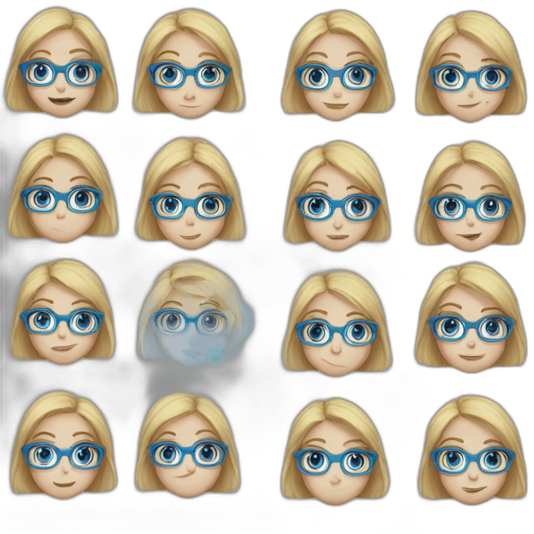 girl nerd blue eyes blond crazy emoji