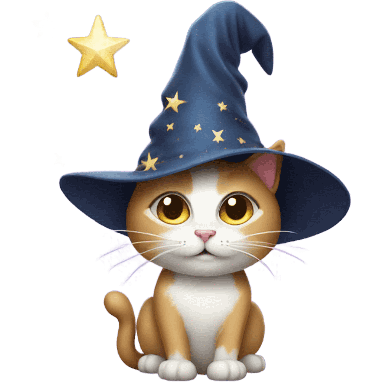 cat wearing wizard hat emoji