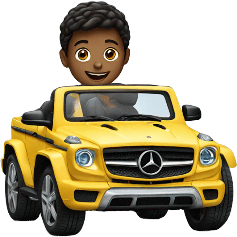 Mercedes-Benz with boy emoji