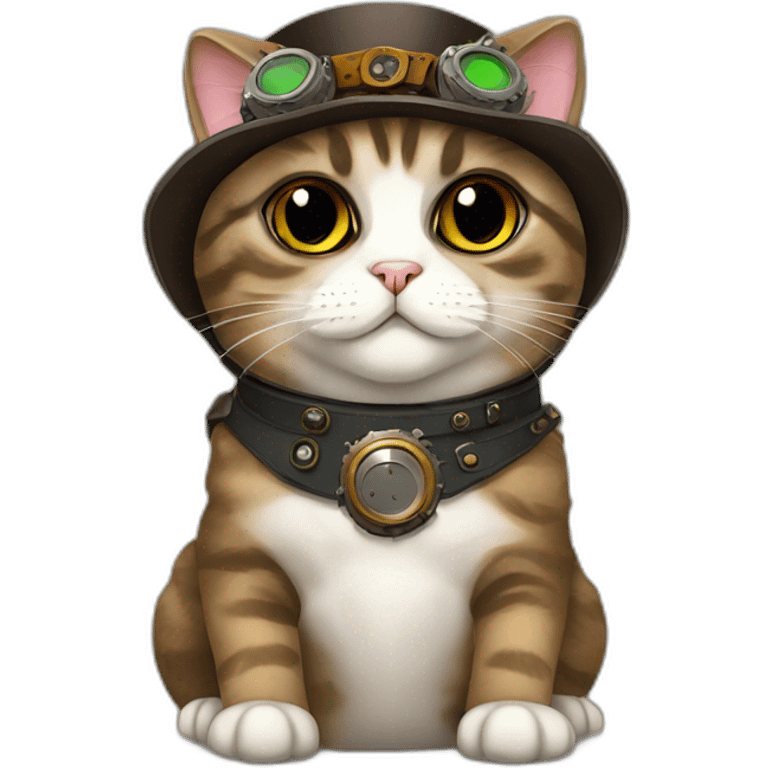 steampunk scottish fold cat emoji