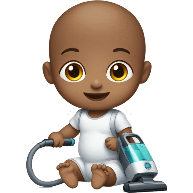 Baby with a vacuum emoji