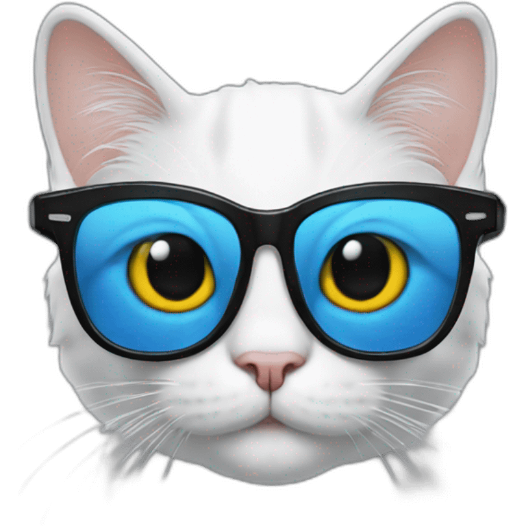 Smurf cat avec des lunettes noir emoji