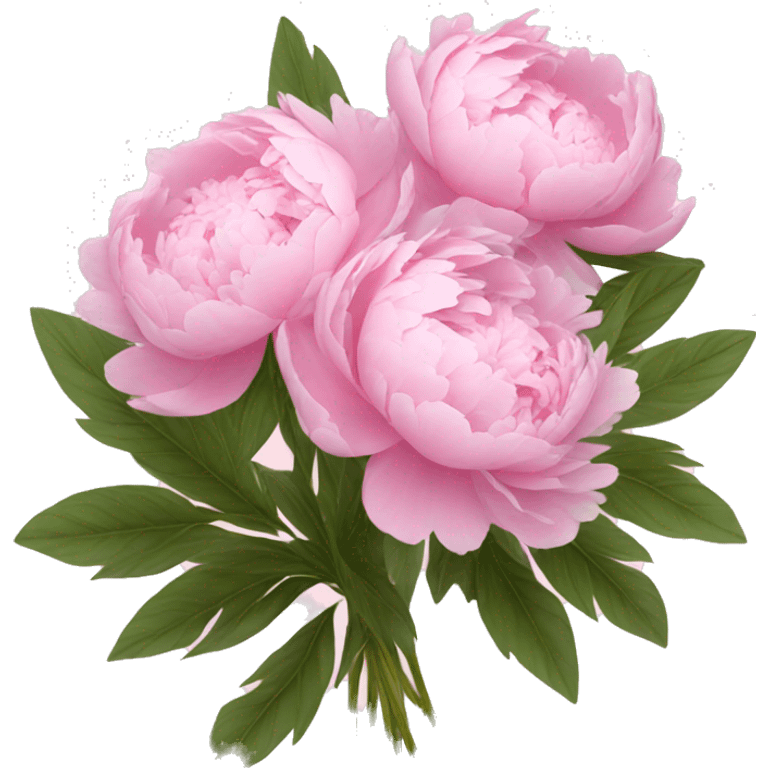 bouquet of peonies, light pink emoji