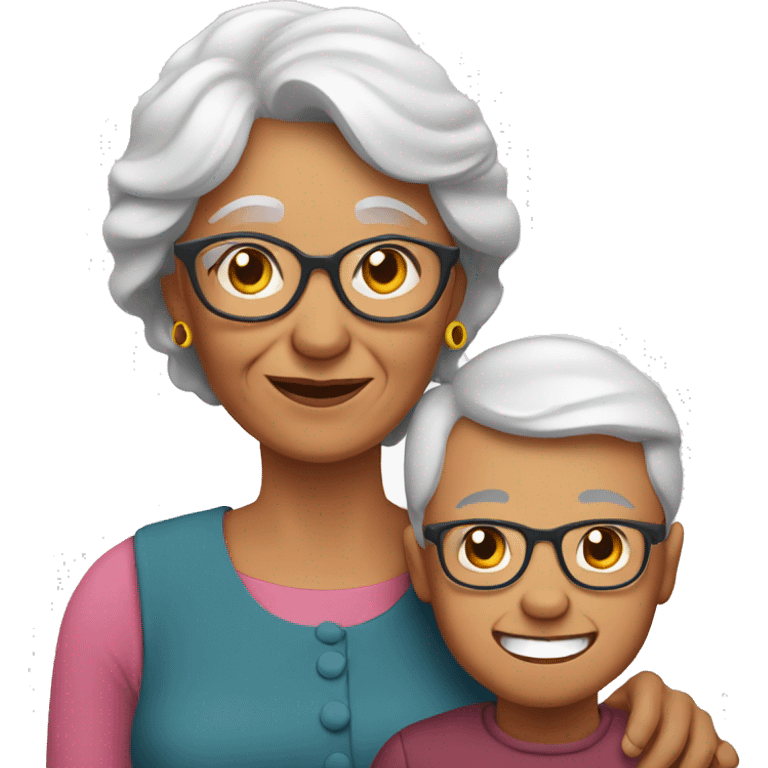 grandma with her son emoji