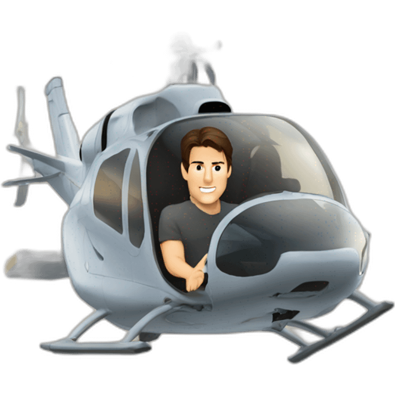 Tom Cruise on a hélicoptère emoji