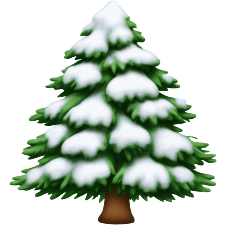 Snow on pine tree emoji