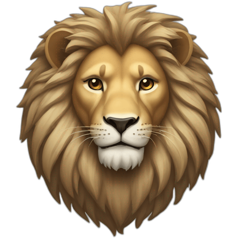 Confident lion head logo emoji