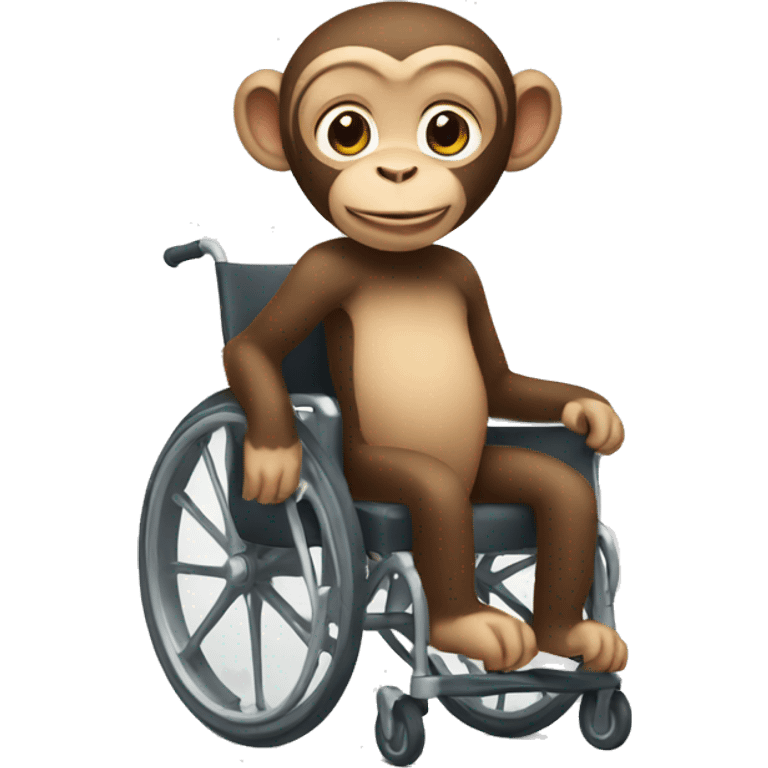 cute monkey in wheelchair emoji