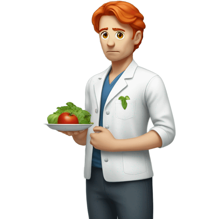 red hair nutritionist sad with no money emoji