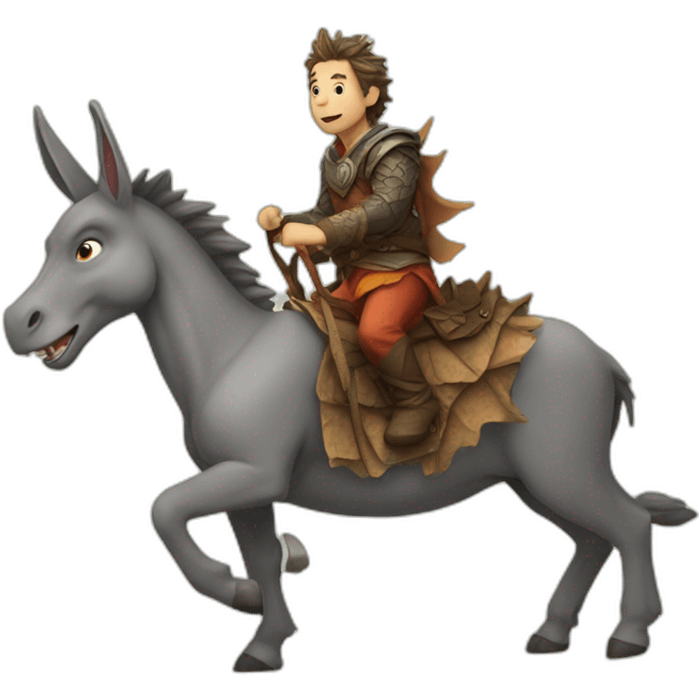 donkey riding a dragon emoji