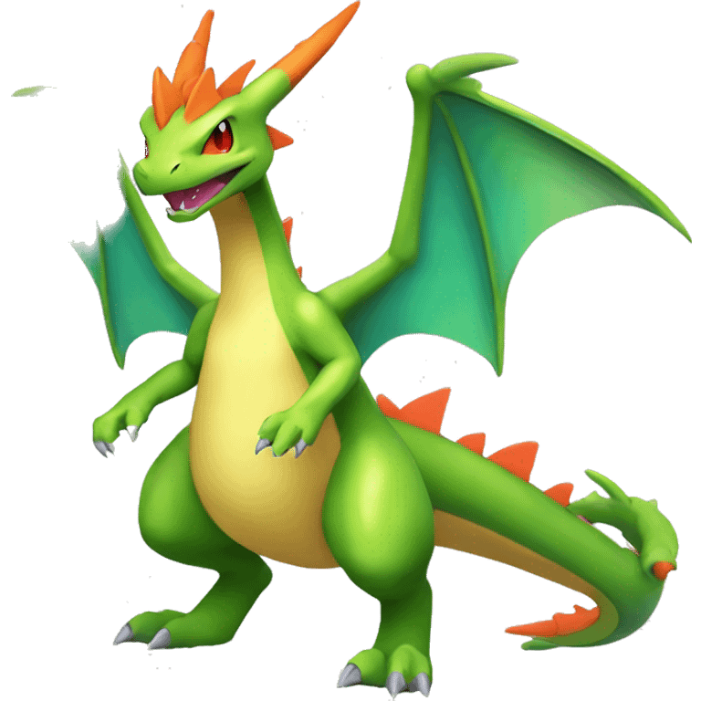 Cool Edgy Shiny Fakemon-Pokémon-Flygon-Charizard With Full Body Detailed High Quality emoji