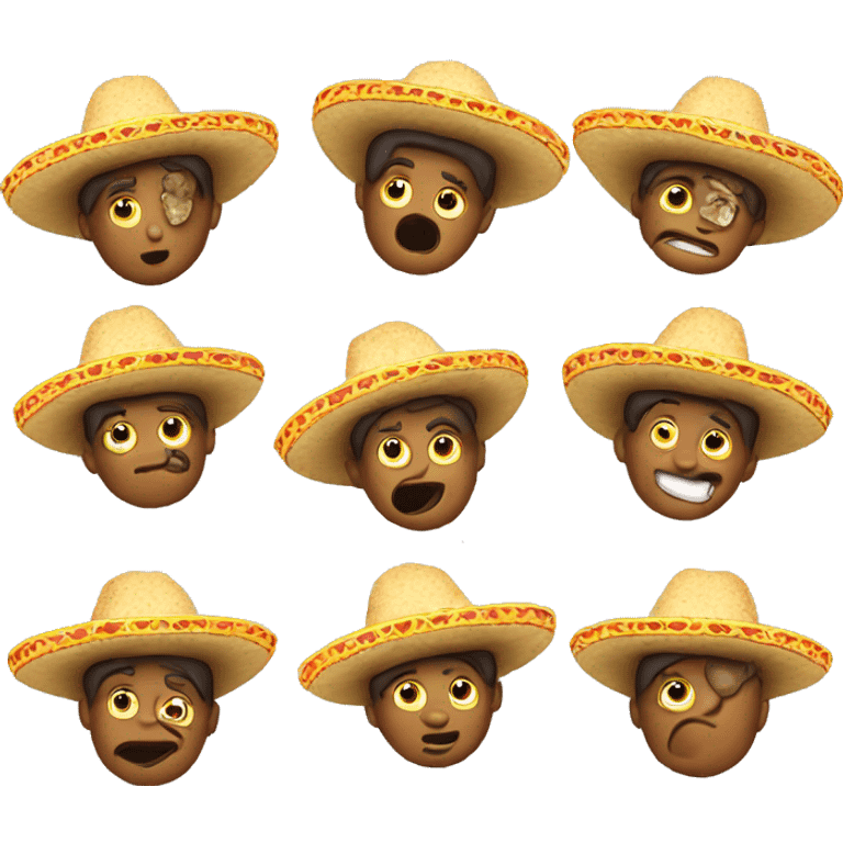 Man wearing a sombrero, eating a cookie emoji