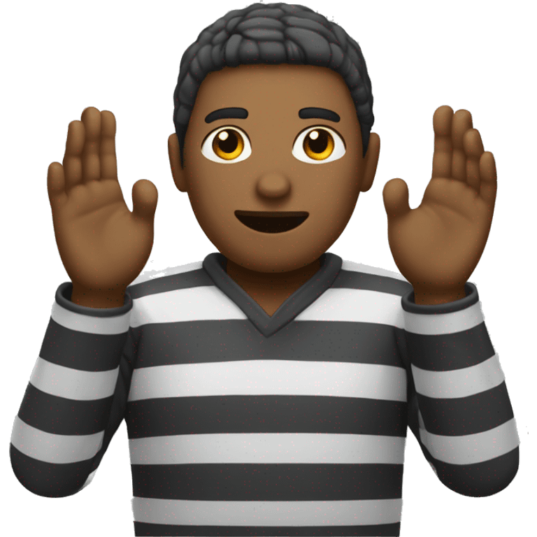 Prisoner with hands up emoji