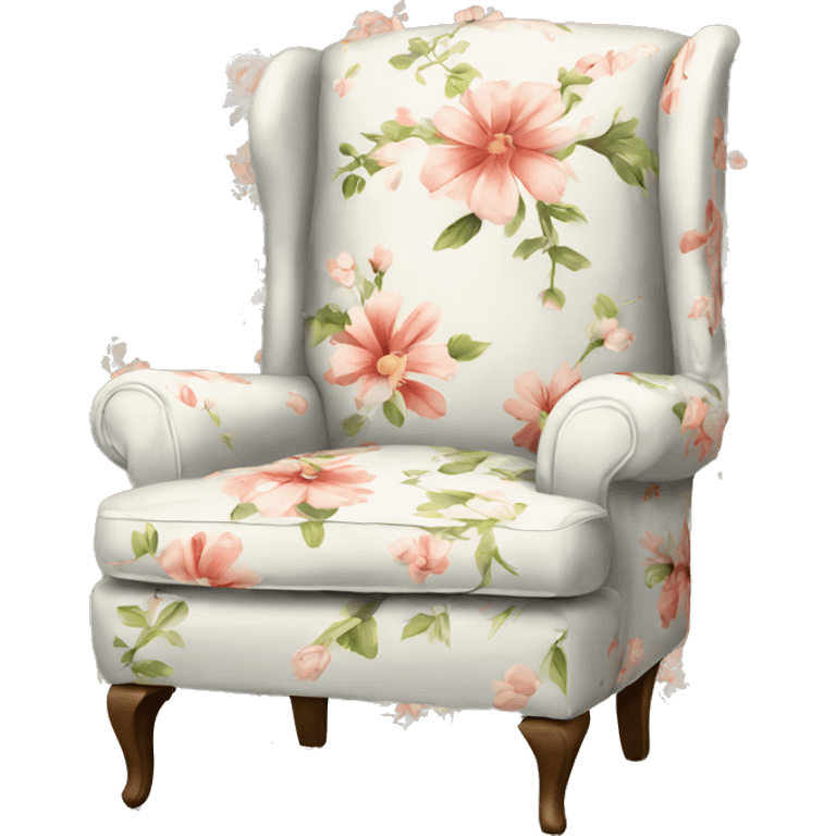 Floral printed wingback chair  emoji