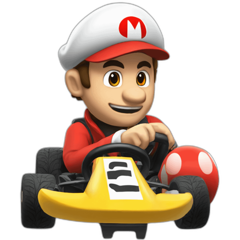 Macron in Mario kart emoji