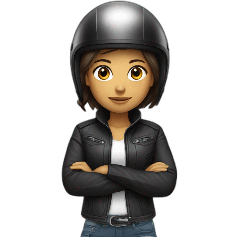 Girl with motorcycle helmet emoji