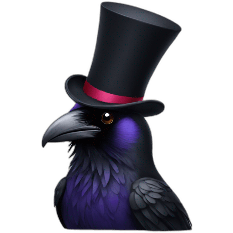 Raven with top hat emoji