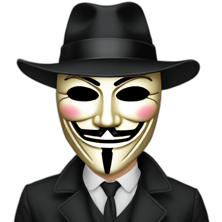 V for vendetta, guy faux mask emoji