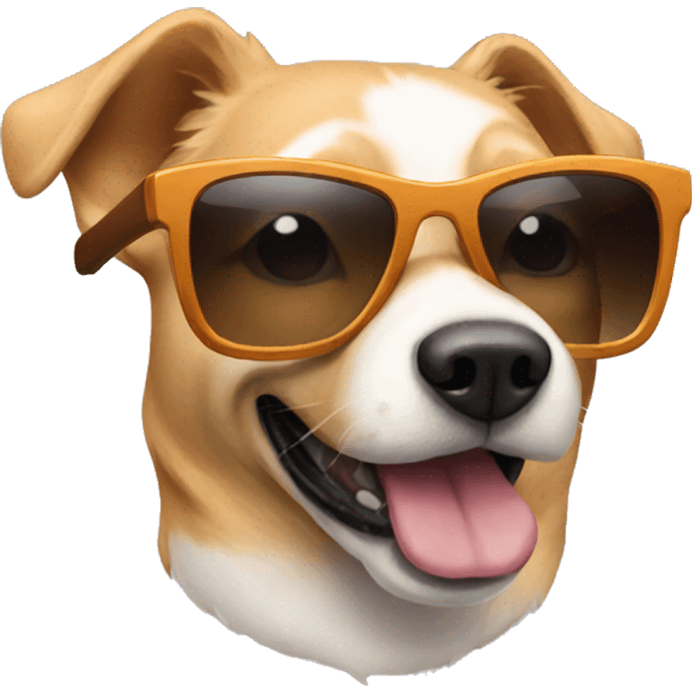 Emoji with sunglasses showing dog emoji