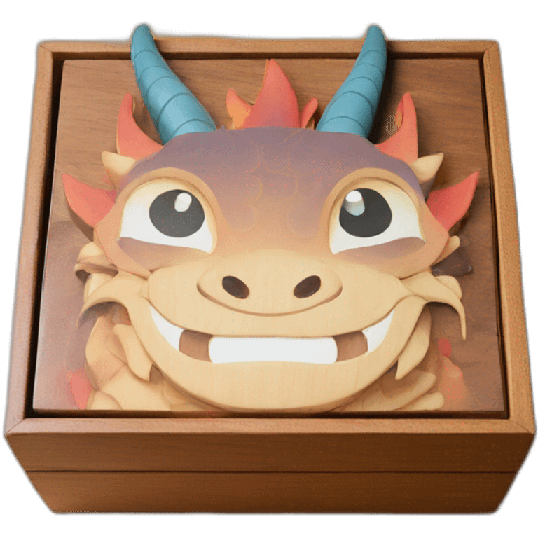 dragon bento wooden box emoji