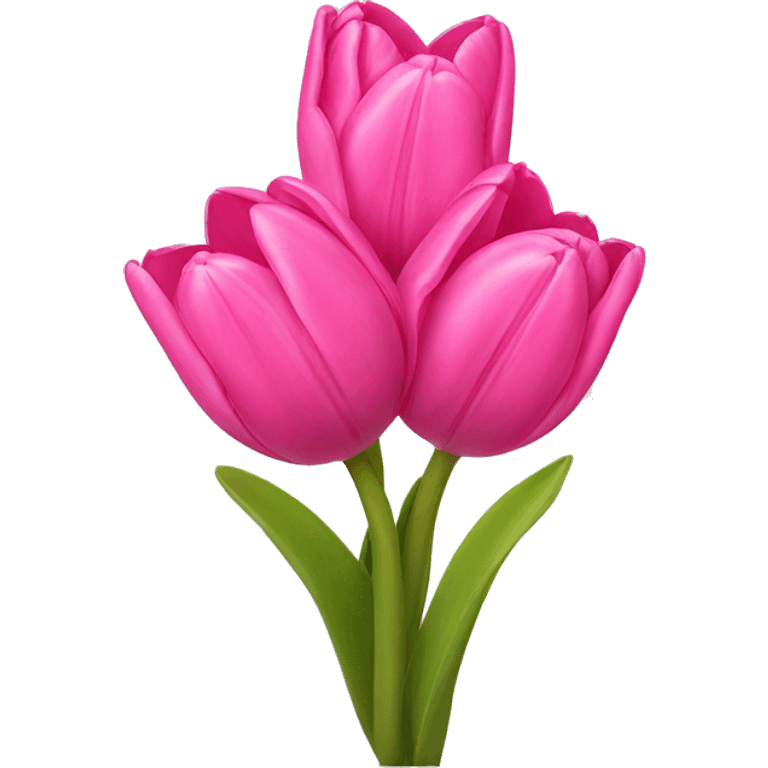 Pink tulips with a bow emoji