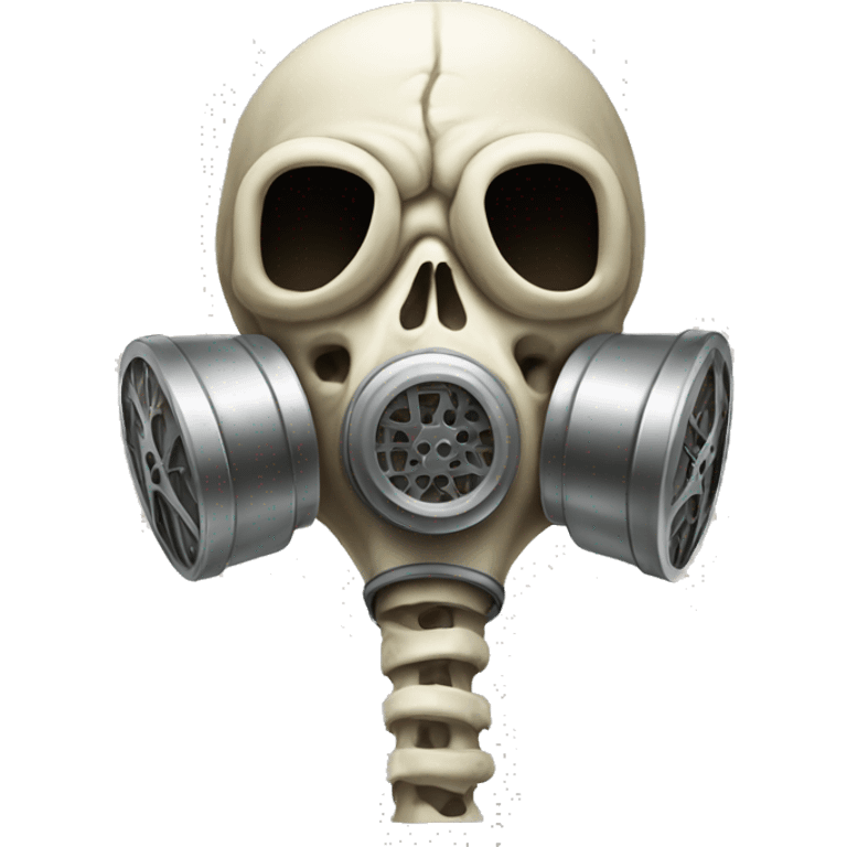 Bone Skull wearing a gas mask emoji