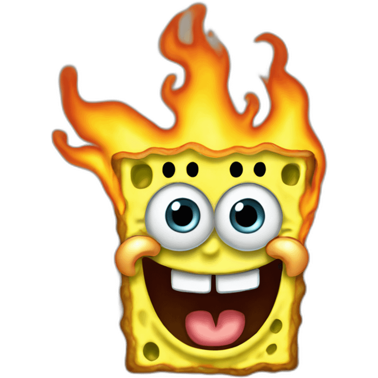 spongebob on fire emoji