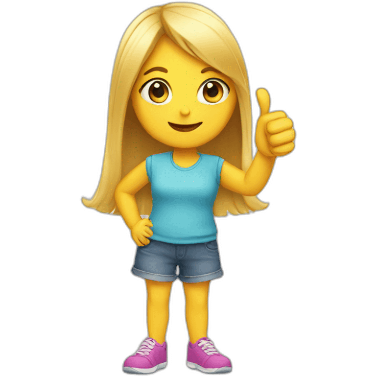 Girl with thumb up emoji